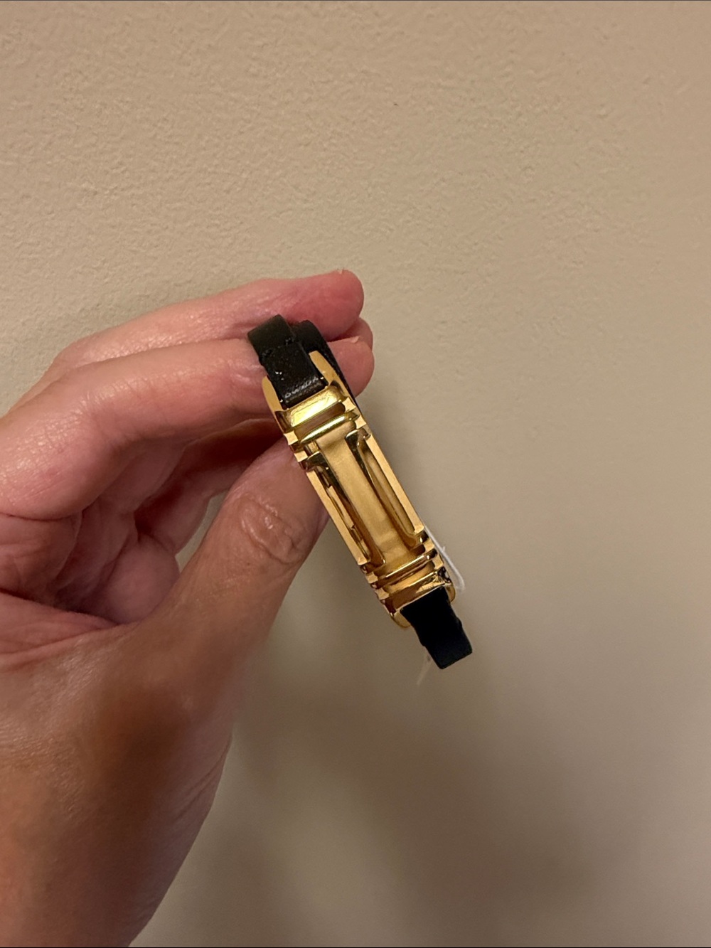 Tory Burch Gold and Black Leather Fitbit flex 2 Wearable wristband